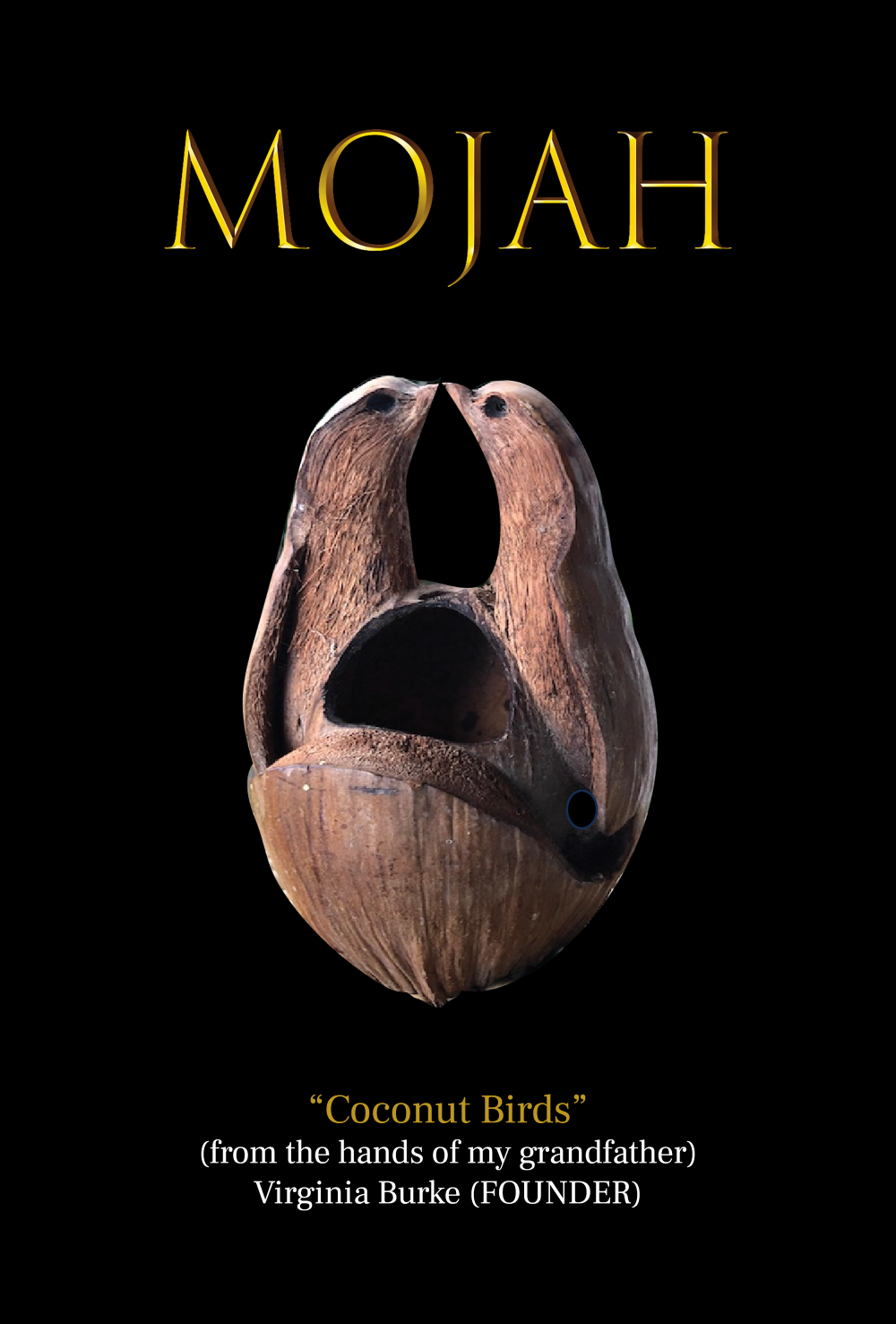 This image features a striking wooden sculpture